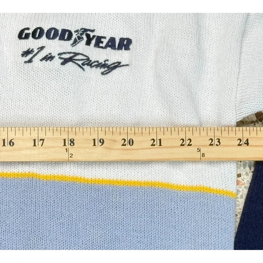 Swingster Goodyear #1 In Racing Vintage Men's V-Neck Sweater Made In USA Size XL